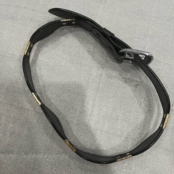 [Max39”]Western Black Leather Men's Snap Belt Mexico Silver /Gold Tone Buckle - Picture 8 of 11